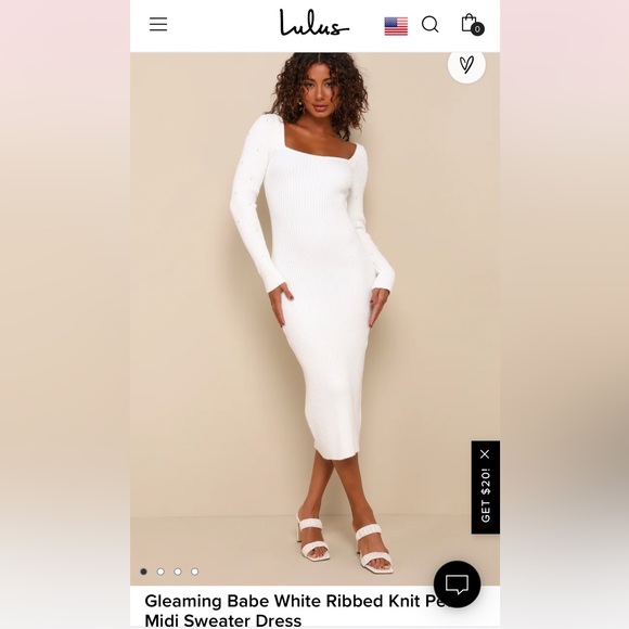 Lulus white sweater dress. Size large. NWT - Picture 2 of 2